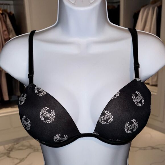 Victoria’s Secret PINK Sexy Everywhere Black Logo Push-Up Bra Size 34B - Picture 7 of 7